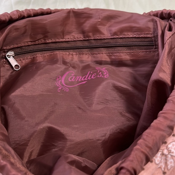 Pink and brown bow print backpack - Picture 5 of 5